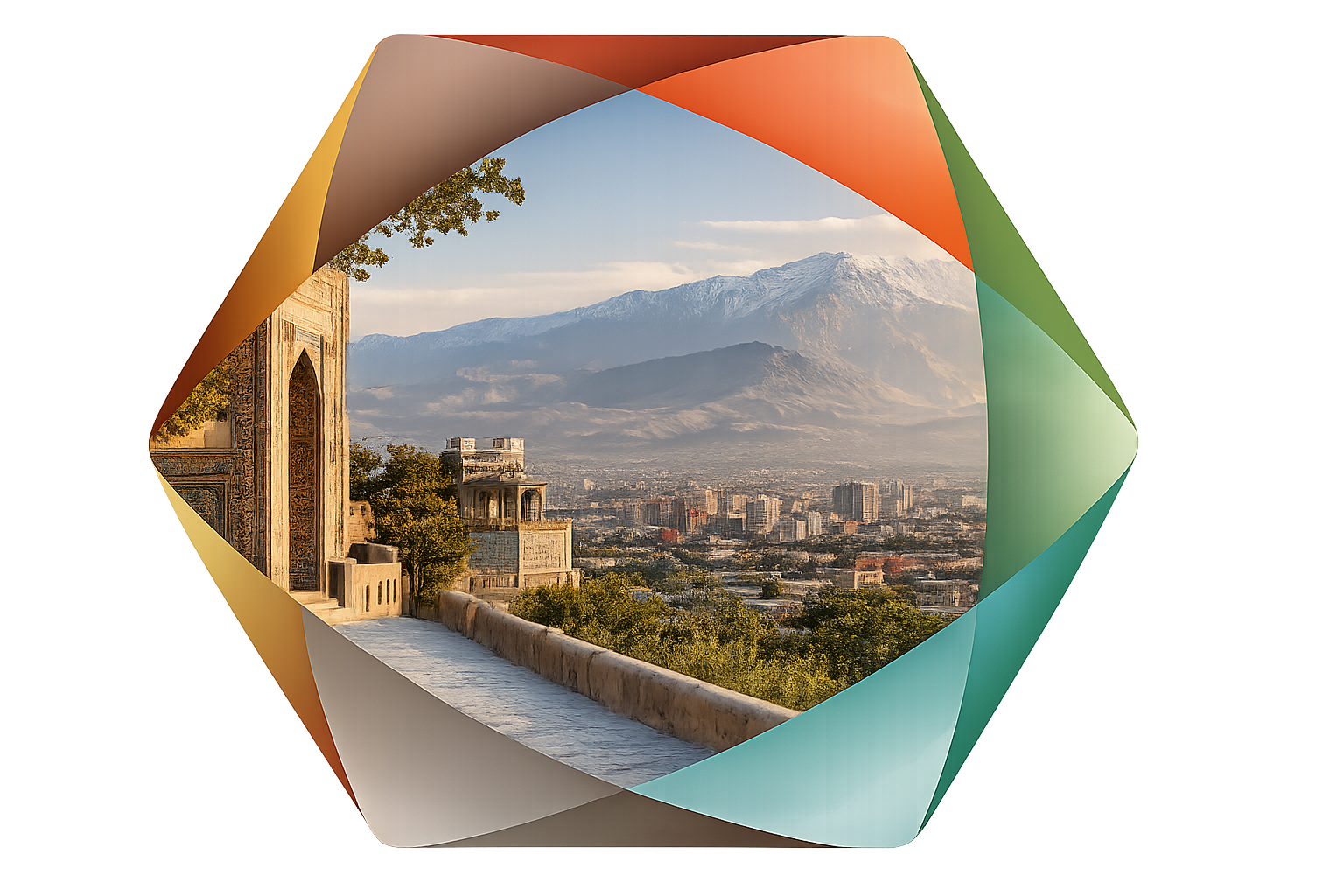 Afghanistan – Stadtansicht mit Bergkulisse im VISU-Rahmen